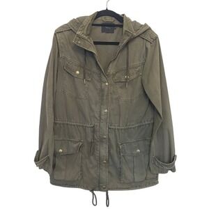 Talula Army Green Trooper Jacket Womens Sz S Hooded Chore Style Soft
Boho Casual
